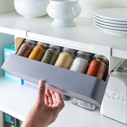 Hanging Spice Rack Organizer Double Tape Flip & Pull